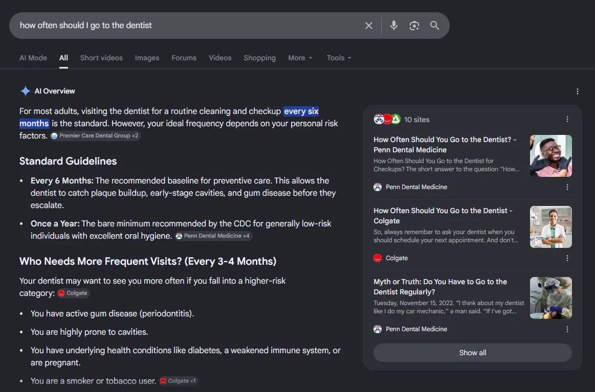AI Search Visibility Example